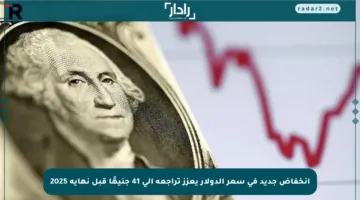 انخفاض جديد في سعر الدولار يعزز تراجعه إلى 41 جنيهًا قبل نهاية 2025
